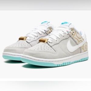 Men’s NIKE DUNK LOW RETRO BARBERSHOP SNEAKERS- GREY SIZE 12 New in Box